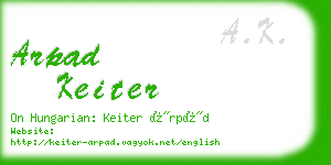 arpad keiter business card